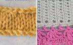 Photo of both crochet and knitting samples