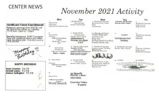 November 2021 Activities