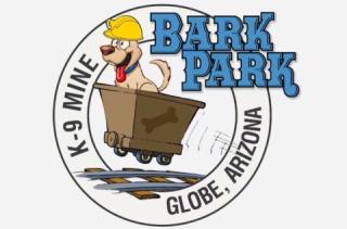 Bark Park logo of dog in mine cart
